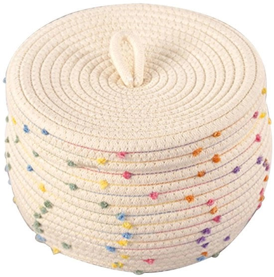 Contenitore di Stoccaggio in Cotone Bambino Decorativo con Coperchi - Adatto per Intimo/Spelacchi - Resistente ai Colpi - Leggero