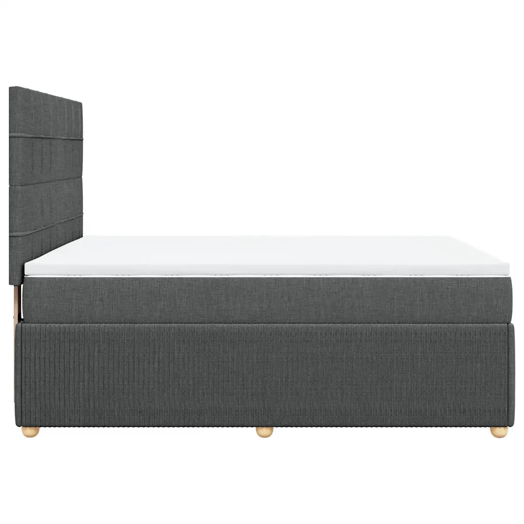 Giroletto a Molle con Materasso Grigio Scuro 140x200cm Tessuto