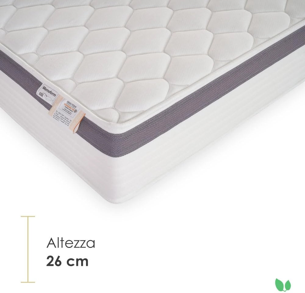 Materasso molle insacchettate e memory massaggiante adattivo 160x190 h26 doppio comfort Farmarelax