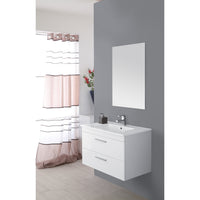 COMPOSIZIONE BAGNO CM80 2CASSETTI BIANCO LUCIDO.