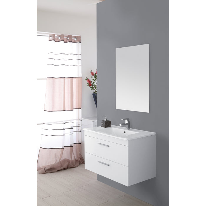 COMPOSIZIONE BAGNO CM80 2CASSETTI BIANCO LUCIDO.