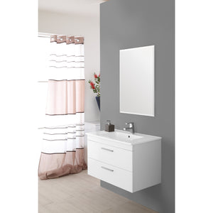COMPOSIZIONE BAGNO CM80 2CASSETTI BIANCO LUCIDO.