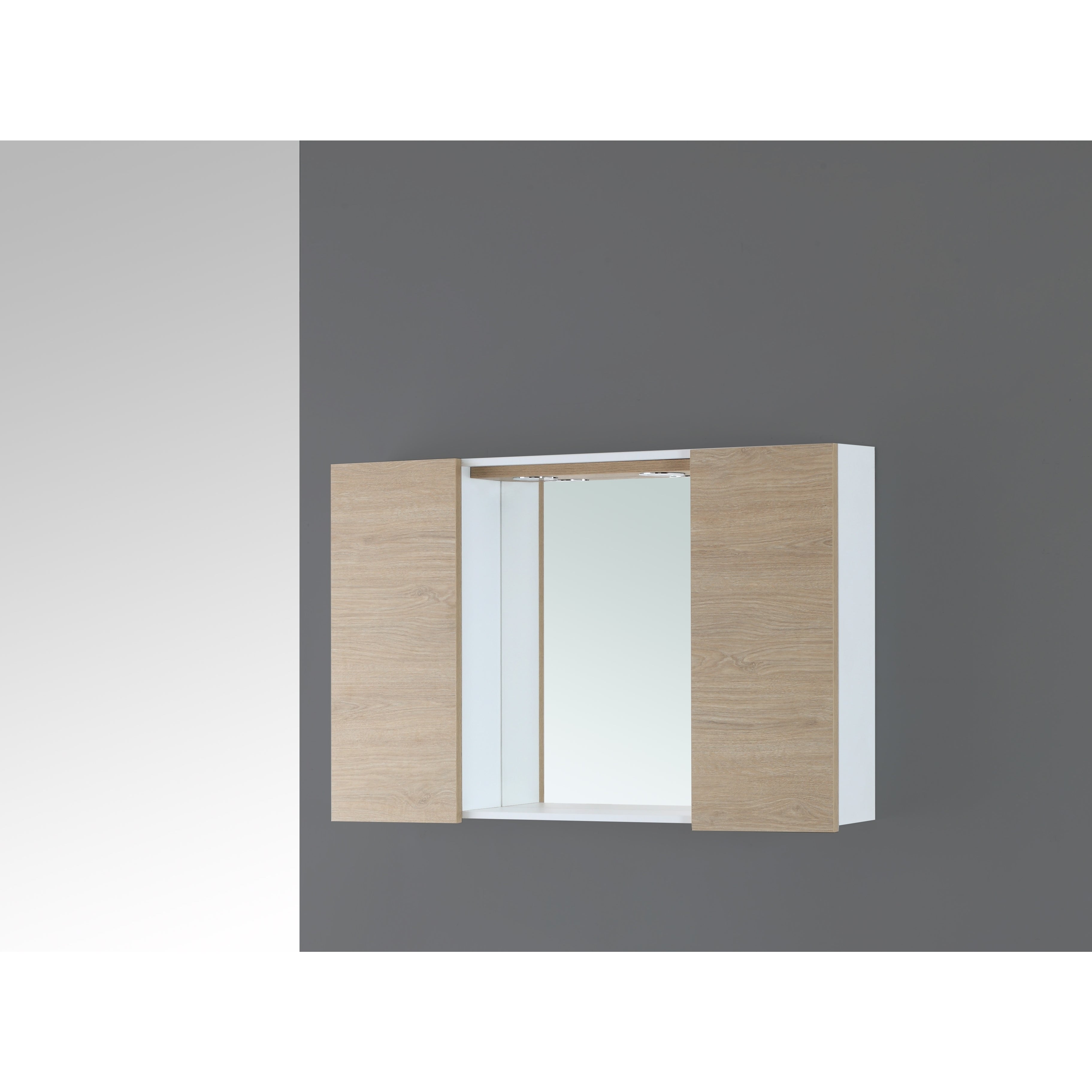 SPECCHIERA 90X16XH60CM CON 2 ANTE ROVERE DOLOMITE.