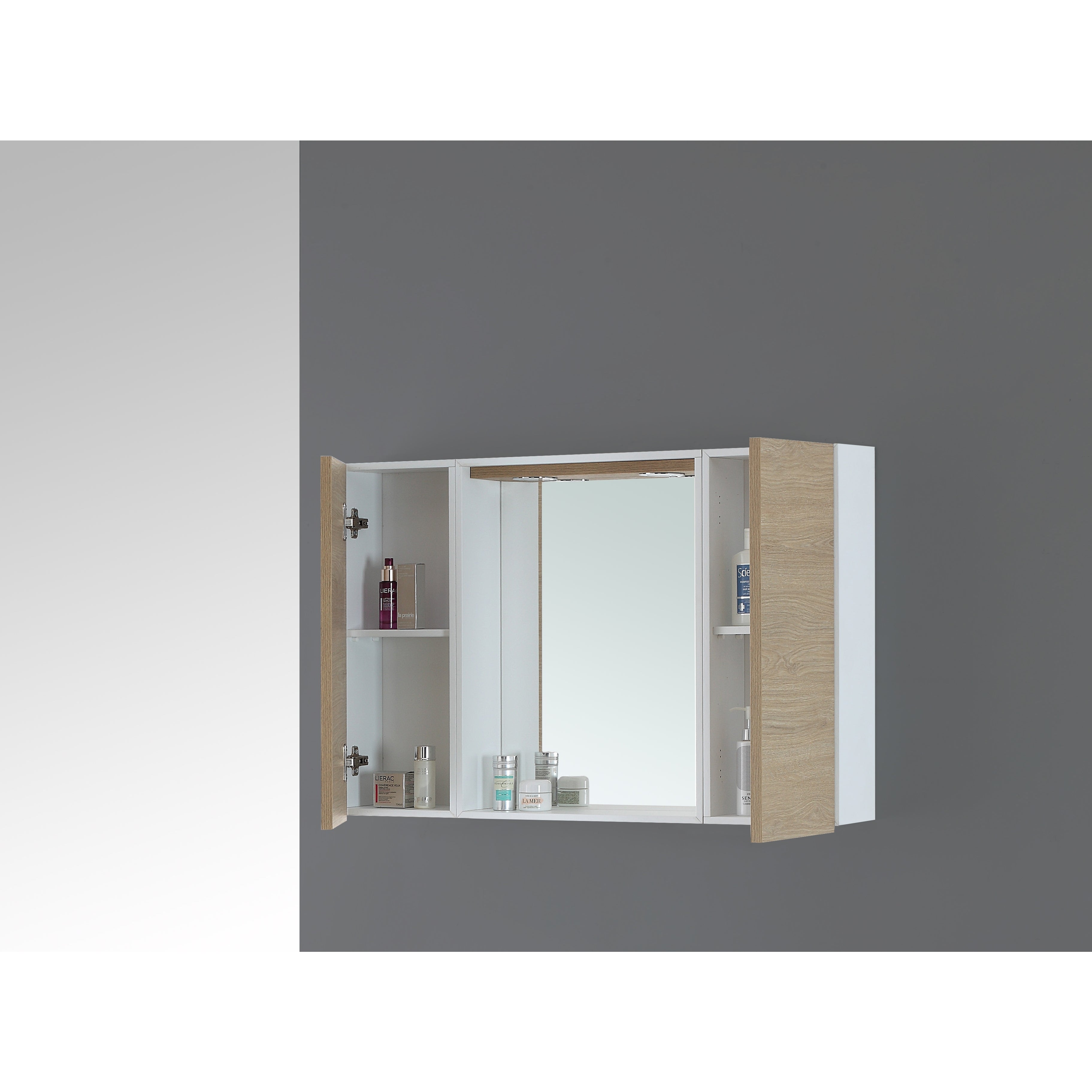 SPECCHIERA 90X16XH60CM CON 2 ANTE ROVERE DOLOMITE.