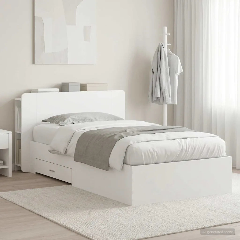 Telaio del letto con storage con testiera Bianco 80 x 200 cm 3433708