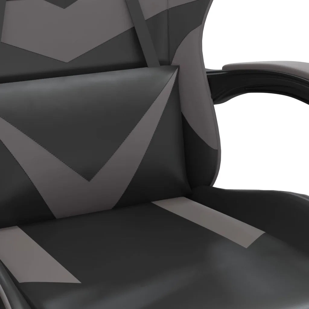 Sedia da Gaming Girevole Nera e Grigia in Similpelle cod mxl 70111