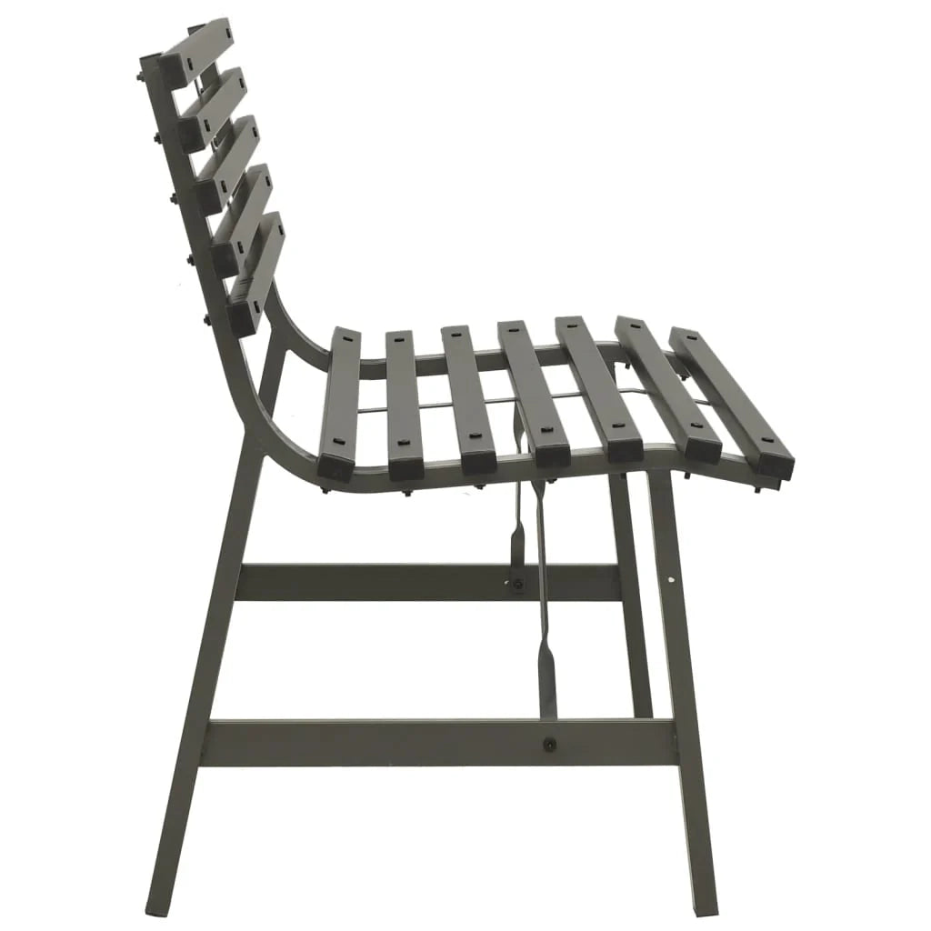 Panca da giardino mobili da esterno per patio terrazza 110 x 59 x 76,5 cm acciaio nero 02_0011166