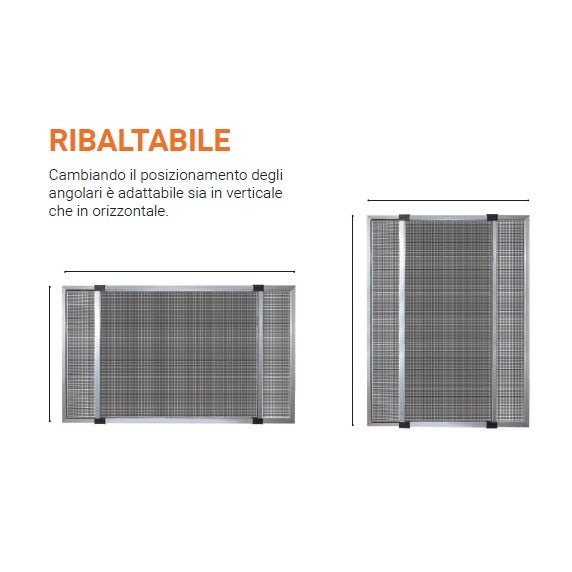 ZANZARIERA ESTENSIBILE 50X70CM AVORIO RAL 1013.