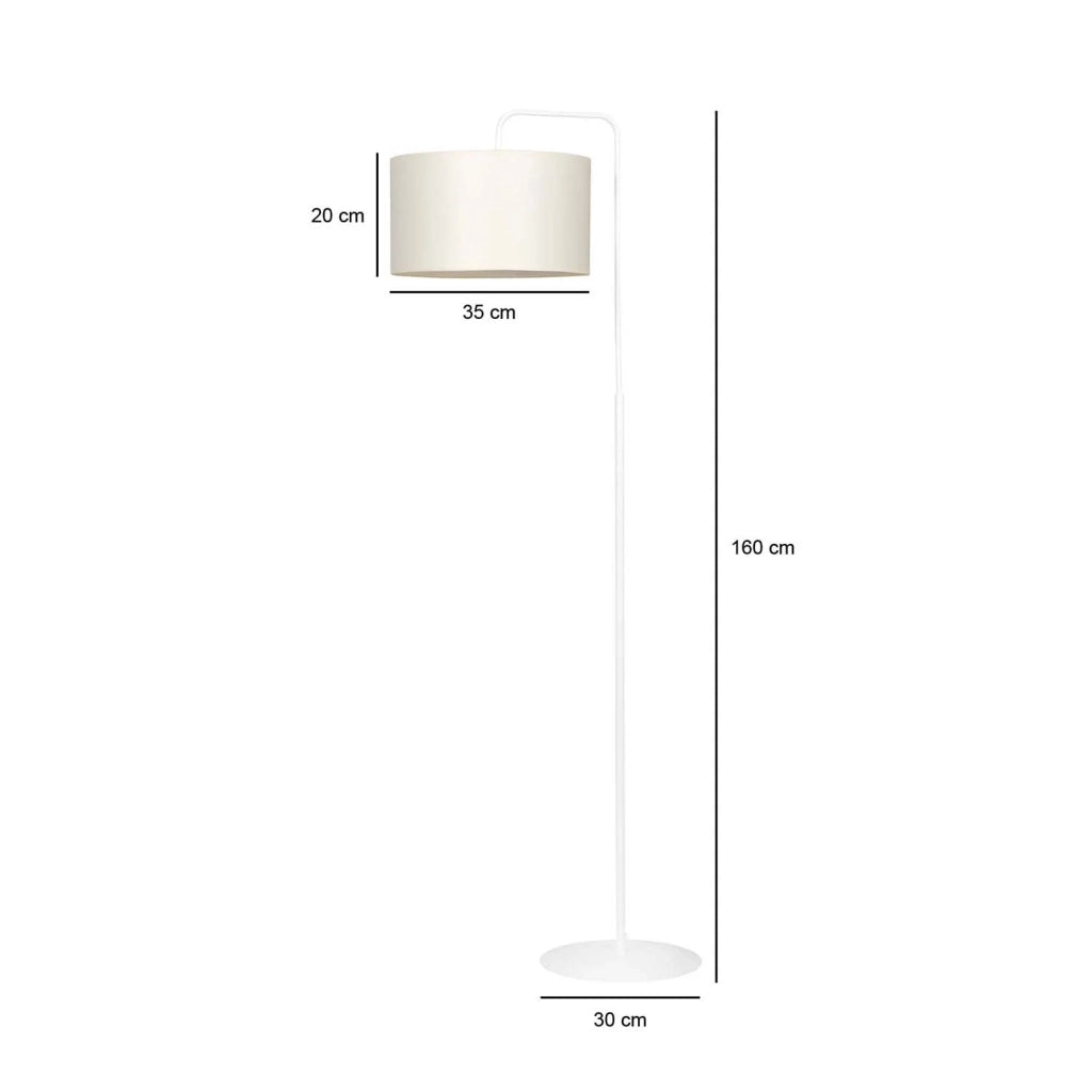 Piantana Contemporaneo Sigfrido Acciaio Bianco Ecru 1 Luce E27 Ip20