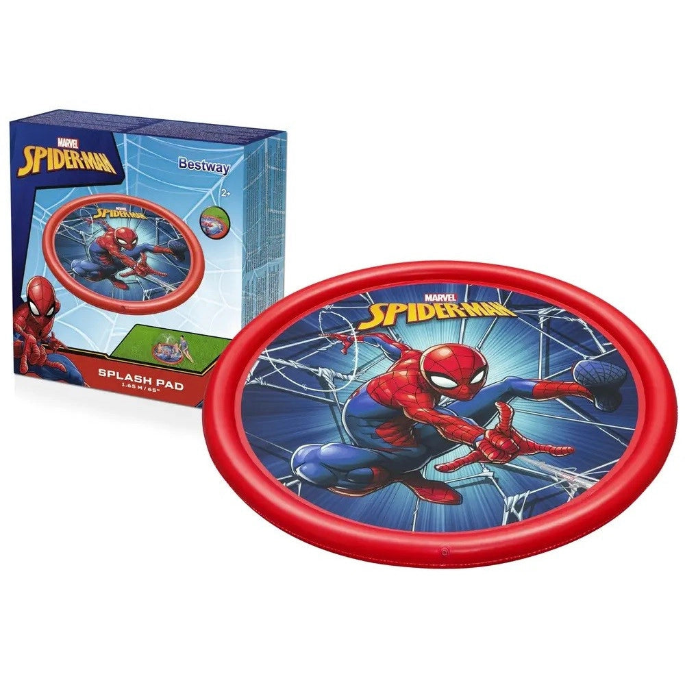 Trade Shop - Tappeto Tappettino Spruzzi Piscina Gonfiabile Con Fontana Spider-man 165cm 98792 -