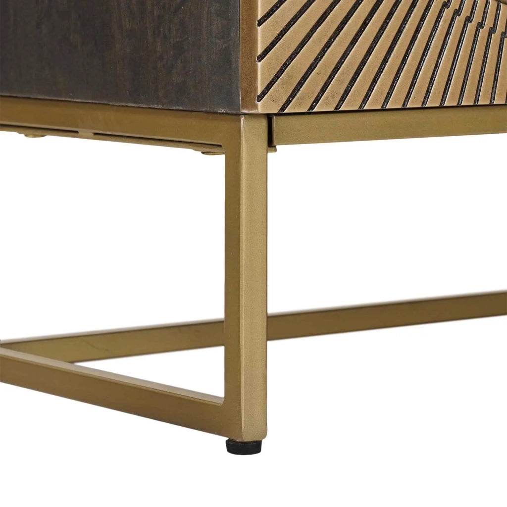 Mobile TV con cassetto con lo scaffale Ottone 105 x 30 x 50 cm
