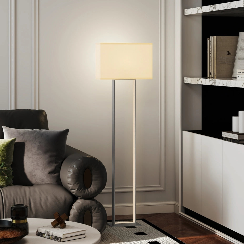 Lampada da terra moderna ¨C zephmum ¨C Bianco, 3 modalita', regolabile, tessuto