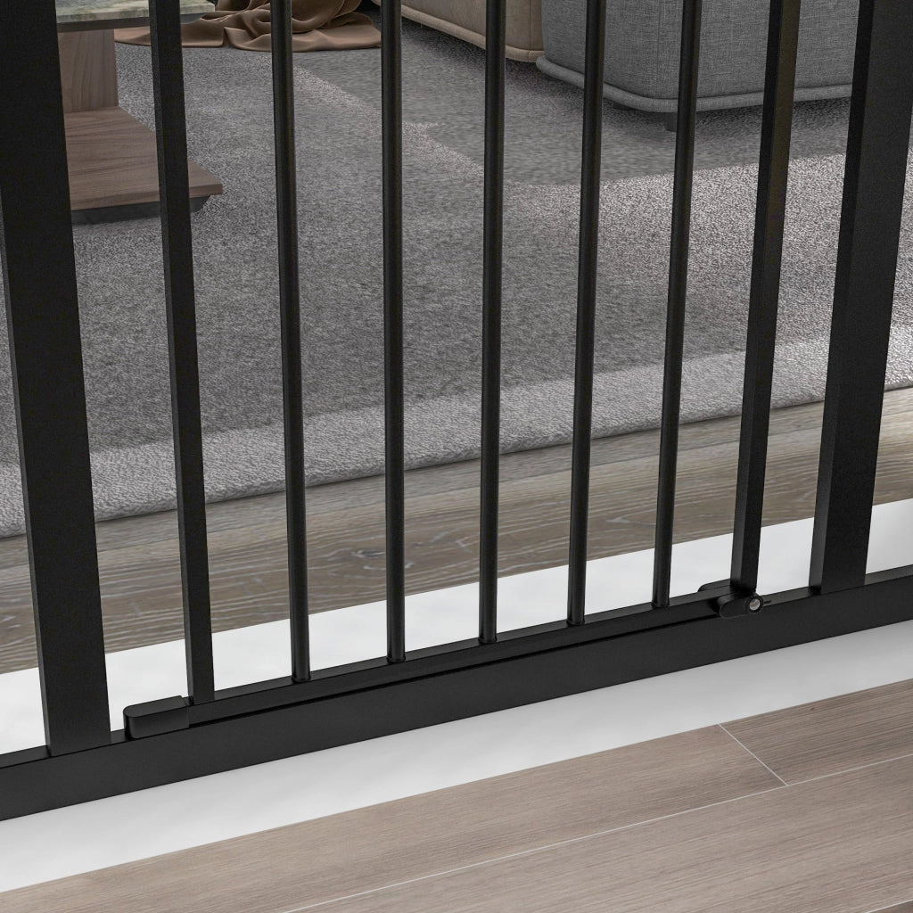 Cancellino per Cani Estensibile 74-100x78 cm in Metallo Nero
