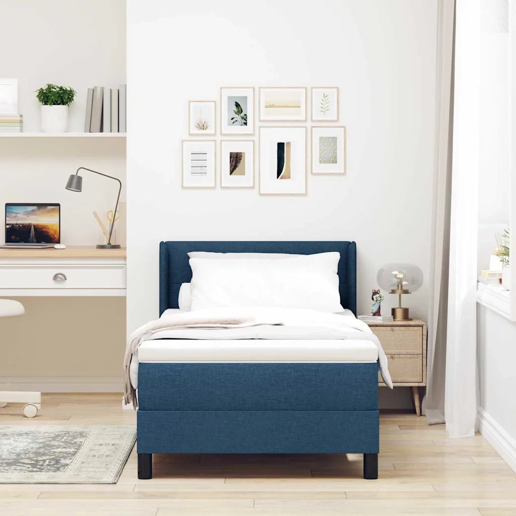 Letto a molle con testiera Blu 200 x 80 cm Tessuto 3341075
