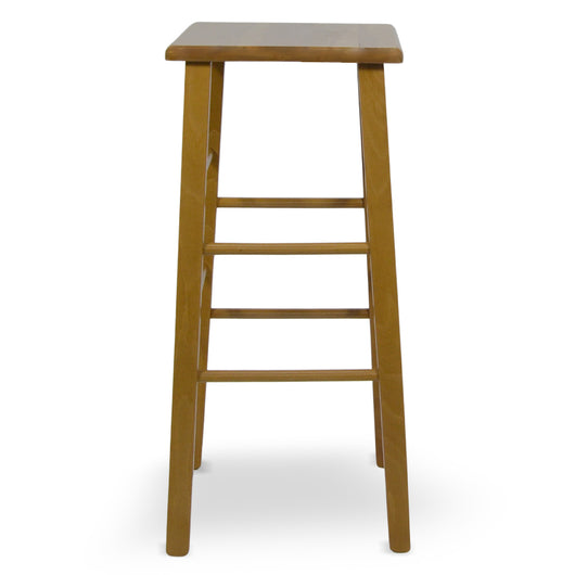 Sgabello bar alto 73 cm in legno noce chiaro seduta quadrata in legno massello