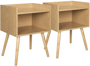 Set di 2 Cassetti da Notte in Legno - Cassettiera/Biblioteca - Per Camera da Letto & Salotto - MDF - Legno Chiara - 46x38x60 cm