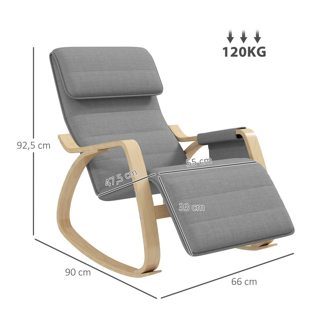 Poltrona Relax Massaggiante Reclinabile con Poggiapiedi Regolabile ¨C Zephmum ¨C Grigio Tessuto