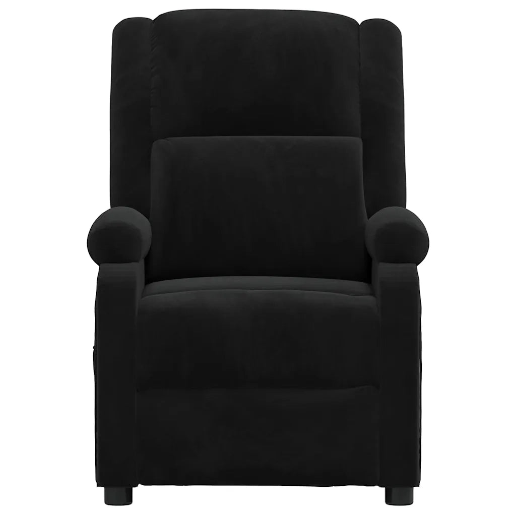 Divano Sedia-Poltrona Reclinabile Nera in Velluto 926644
