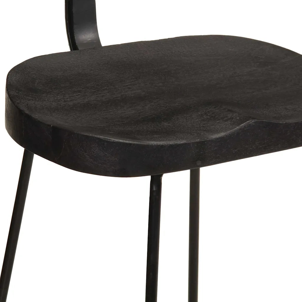 Sgabelli da Bar 2 pz Neri 49x43x88 cm Legno Massello di Mango 4013516