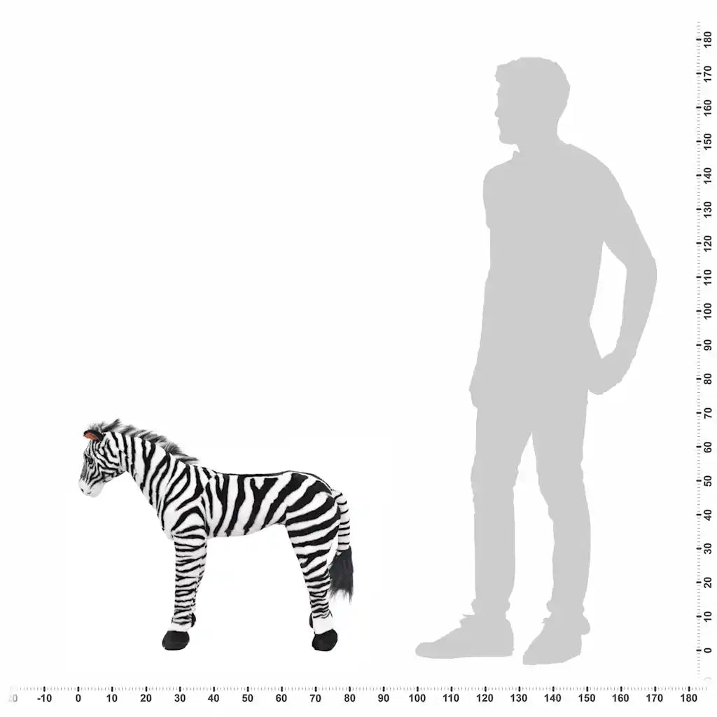 Zebra in Peluche in Piedi Nera e Bianca XXL 91335