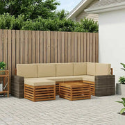 Set divano sezionale con cuscino 7 pcs Naturale e Beige 3384609