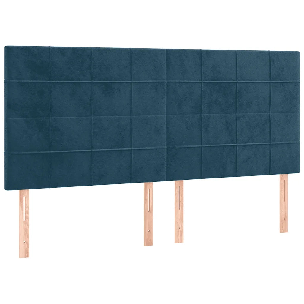 Testiera Blu Scuro 200x5x118/128 cm Velluto 3116402