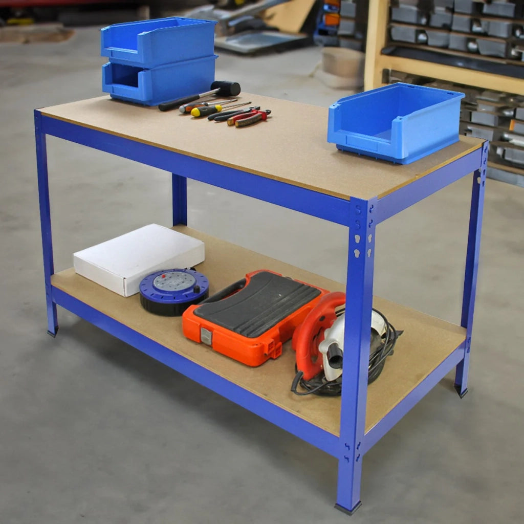 Tavolo da Lavoro Monster Racking 200 kg Regolabile con Ripiano 120x60