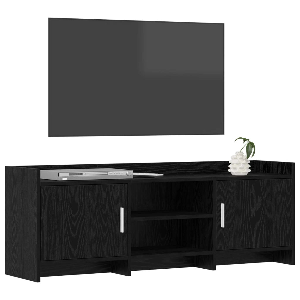 Mobile TV 130 x 33 x 47 cm Rovere Nero Legno ingegnerizzato 8011172