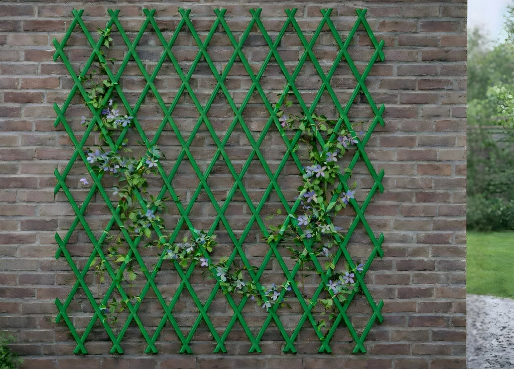 Traliccio Estensibile In PVC Per Piante Rampicanti Recinzione Giardino Balcone - 100x300 - Verde