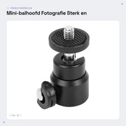 Balhoofd 1/4" Schroefdraad in Lega di Alluminio e Magnesio - Con Gomma Antiscivolo - Rotazione 360 Gradi - Peso 26g - Sostegno per Camera - Capo per Stativo
