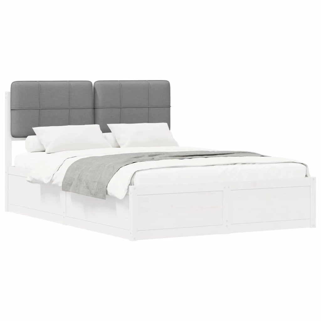 Letto con Testiera Rivestita Grigio chiaro 135 x 190 cm 3398208