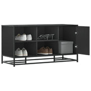 vidaXL Scarpiera Nera 100x40x53,5 cm in Truciolato e Metallo