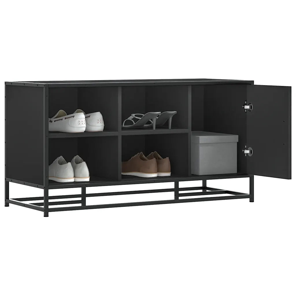 vidaXL Scarpiera Nera 100x40x53,5 cm in Truciolato e Metallo