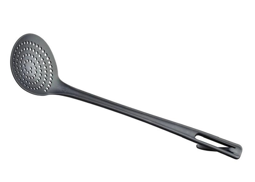 Mestolame Nero Professionale Schiumarola 12 cm Manico Lungo 45 cm