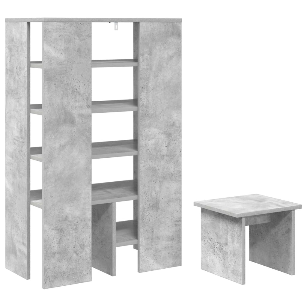 Mobile per scarpe 2 pz-Set di 2 Scarpiera Grigio cemento Legno multistrato