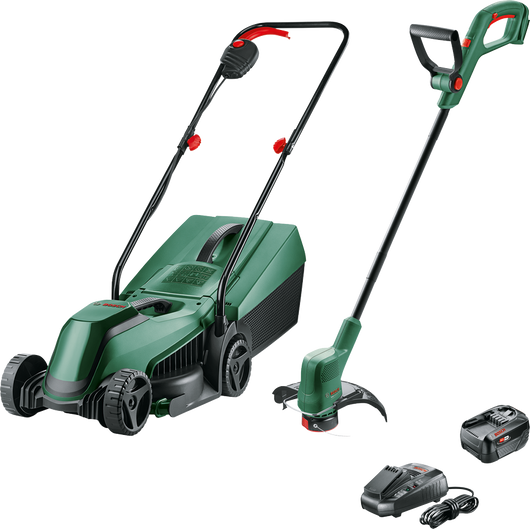 Bosch Kit Taglio Prato 18V EasyMower 32 cm + EasyGrassCut 26 cm con Batteria 4.0Ah
