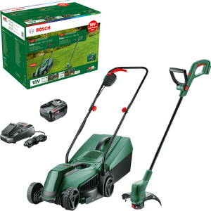 Bosch Kit Taglio Prato 18V EasyMower 32 cm + EasyGrassCut 26 cm con Batteria 4.0Ah