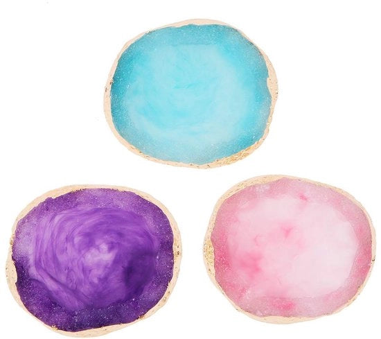 Palette di Nail Art con Disegno d'oro - 3 Stuoli di Palette di Vernice - 9 x 9 x 1 cm - Adatto per Saloni di Manicure - Ideale per Mescolare Colori - Tessitura Comoda - Palette per Unghie