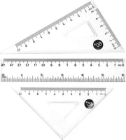 Set di Linea Lineare in Plastica Heerser - Arco di Gradi - Scala - Cassetto di Attrezzi - Matematica per lo Studio dei Calcoli - Studenti Disegnatori Artisti.