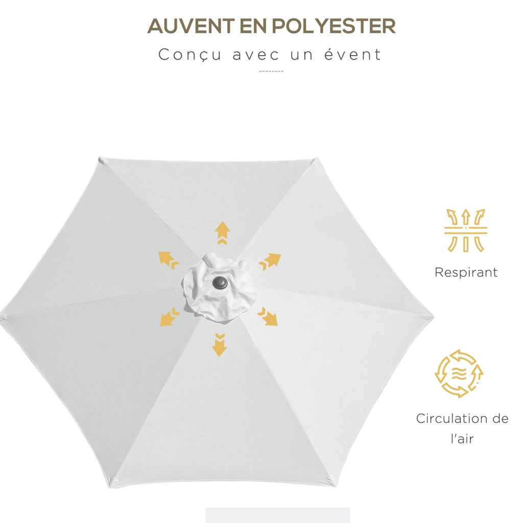 Parasole inclinabile da giardino ¨C zephmum ¨C crema ?260x235 cm alluminio
