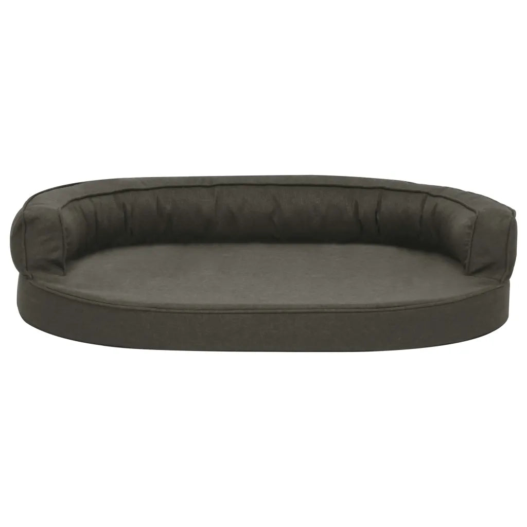 Materasso Ergonomico per Cani 75x53cm Effetto Lino Grigio Scuro 171290