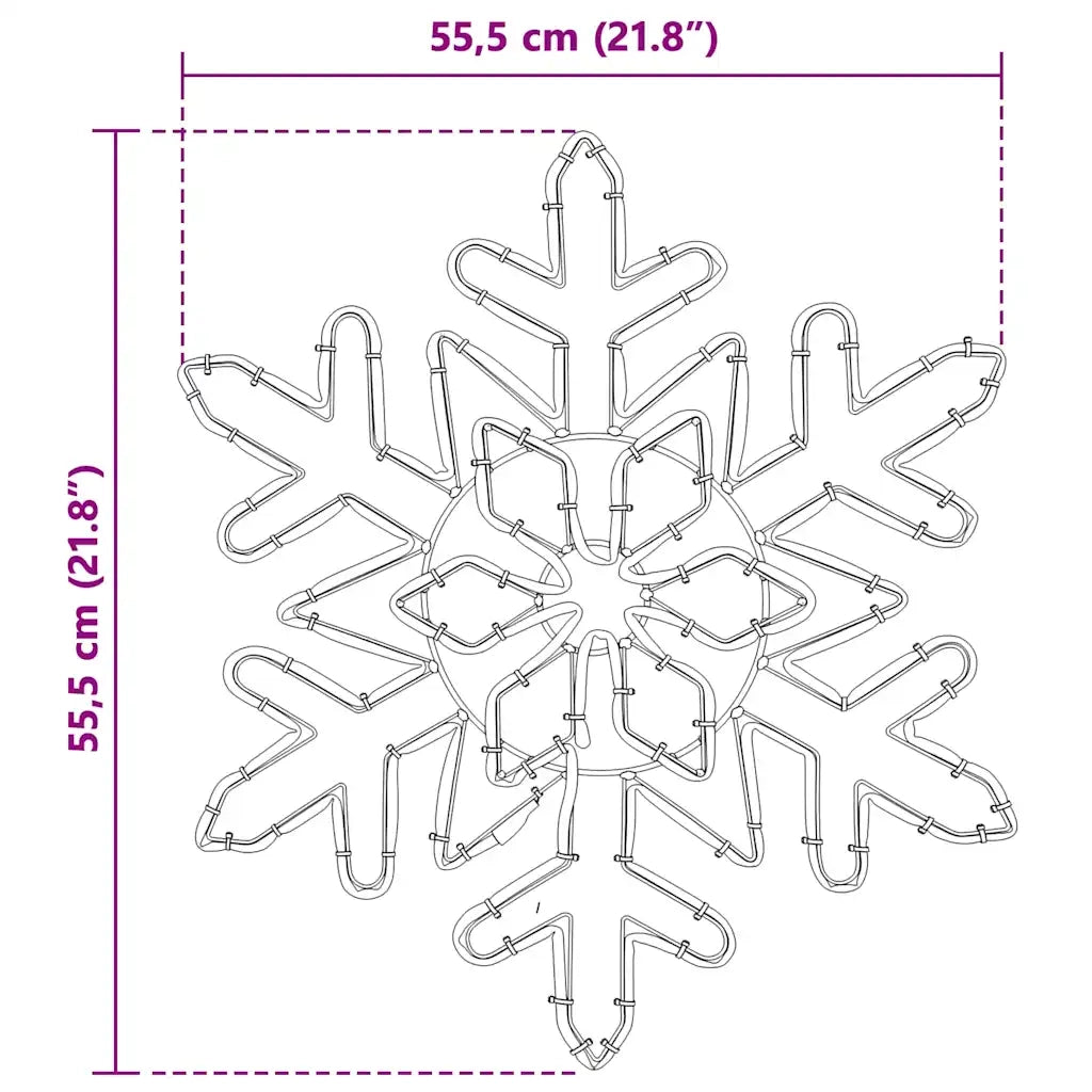 Fiocco di Neve di Natale Blu 55,5 x 55,5 x 0,75 cm PVC