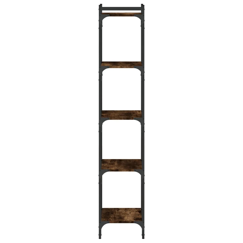 Libreria a 5 Ripiani-Scaffale per Libri-Mobile di Stoccaggio Rovere Fumo 40x30x154 cm Legno Multistrato
