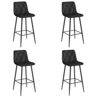 Sgabello Valora KODA in velluto nero con gambe nere x4