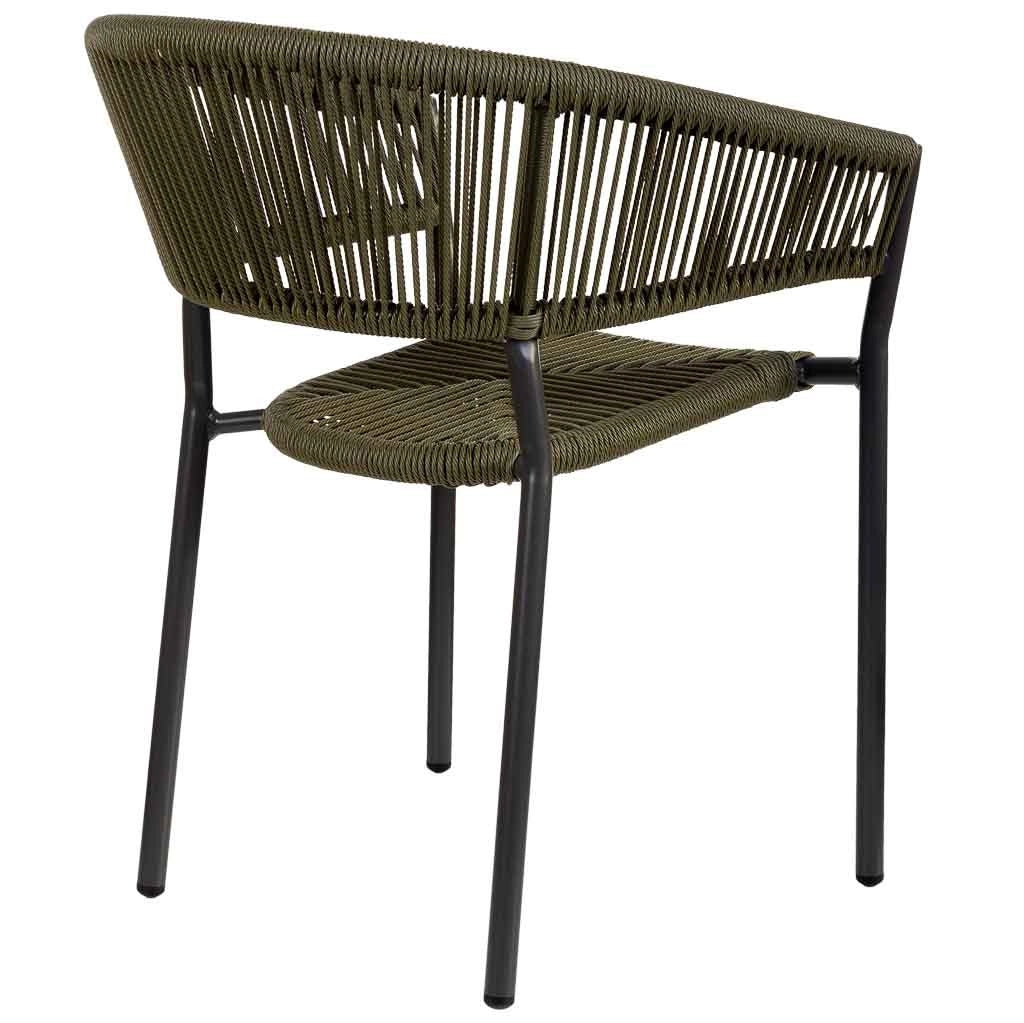 Sedia in rattan sintetico verde 56x61x78