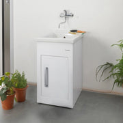 Mobile lavatoio in alluminio bianco 45x50 cm con apertura a destra Still Montegrappa