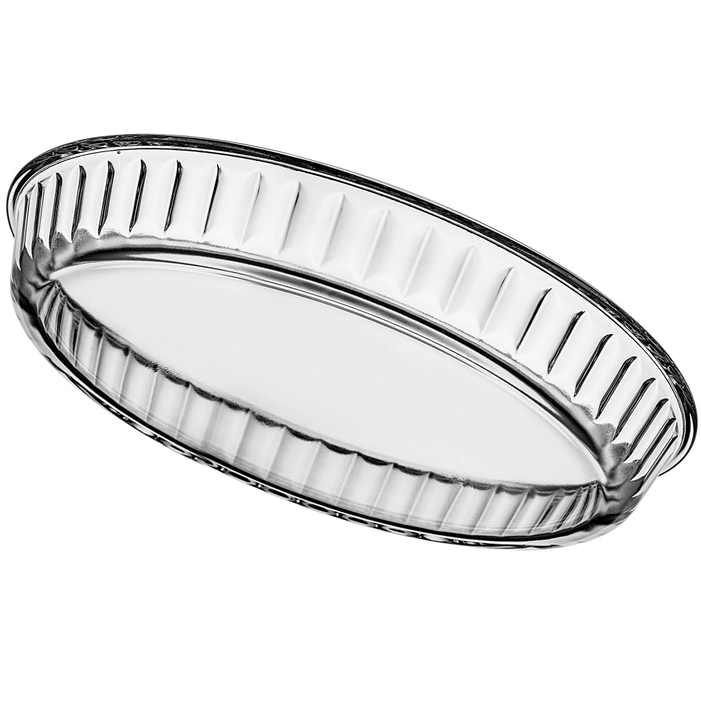 Teglia rotonda in vetro KADAX per pizza e crostate, resistente al forno, 28 cm