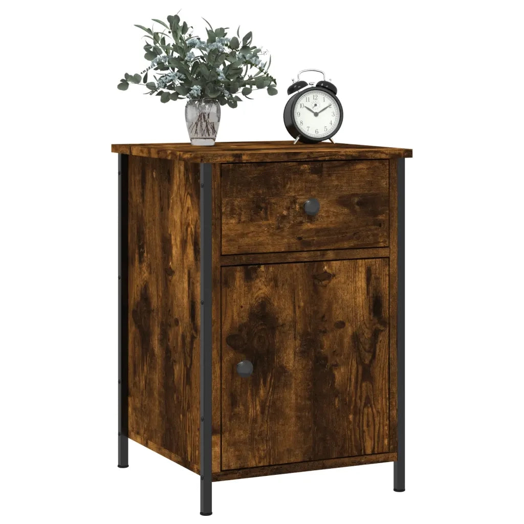 Comodino-Tavolino da notte Rovere Fumo 40x42x60 cm Legno Multistrato 325304