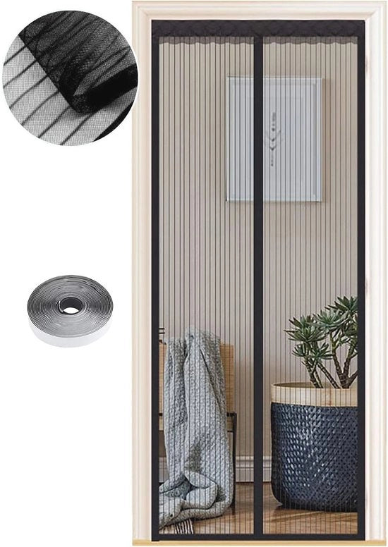 Veloce schermo per porte - Rete antisfere con chiusura automatica, 85 x 200 cm, per balconi, cantine e porte esterne - Installazione facile senza perforazione