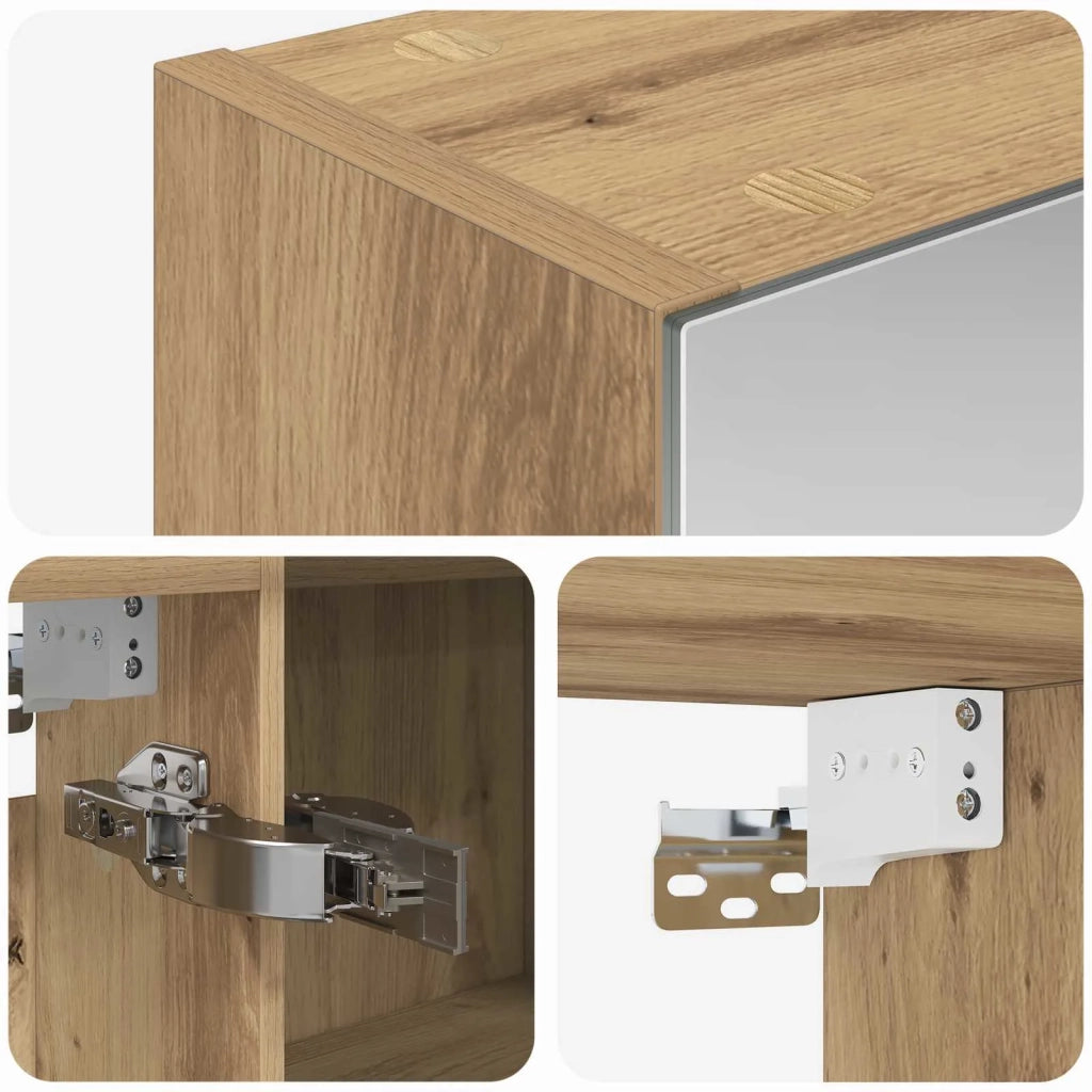 Mobiletto per specchio da bagno con porta Rovere Artigianale